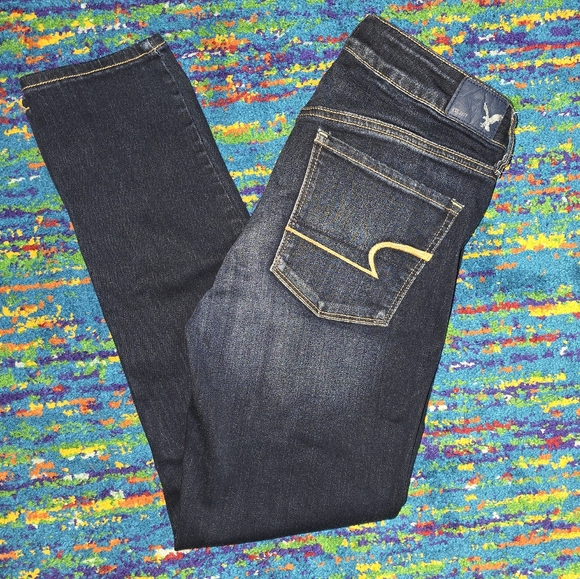 American Eagle Outfitters Denim - American Eagle Skinny Jeans‎ super stretch size 6S dark blue wash